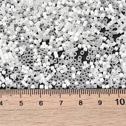 ガラス竹ビーズ  模造キャットアイ  シリンダー  雪  2x1.5mm  穴：1.2mm  約125000個/ポンド&nbsp;SEED-B001-03A-19