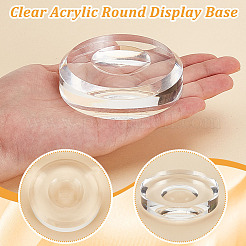 デスクトップのフラットラウンドアクリルディスプレイ台座  アクセサリー用  透明  76x19.5mm  内径：34mm&nbsp;ODIS-WH0074-02A