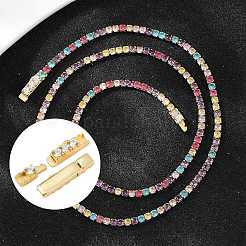 スターリングシルバーのマイクロパヴェクリアキュービックジルコニアバヨネットクラスプ925個  長方形  平らな穴  18KGP本金メッキ  20.5x5x4.5mm  内径：3mm&nbsp;STER-C016-01A-G