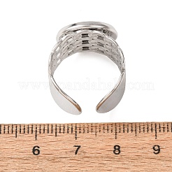 304 Stainless Steel Cable Chain Cuff Ring Components&nbsp;SA-CBA94B1-01P-04