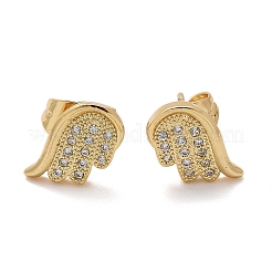 Brass Micro Pave Clear Cubic Zirconia Stud Earrings&nbsp;EJEW-D305-16G