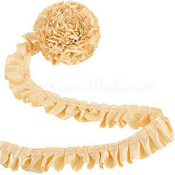 10mポリエステルフリルトリム  人形の服用  ロリータコスチュームアクセサリー  ゴールド  1-5/8インチ（40mm）&nbsp;OCOR-GF0004-57A