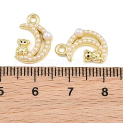 Alloy & Enamel & ABS Plastic Pearl Pendants&nbsp;PL-CBA415D-38G