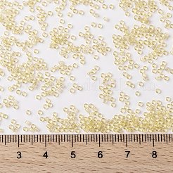 MIYUKIラウンドロカイユビーズ  日本製シードビーズ  15/0  （rr132l）透明ライトトパーズ  15/0  1.5mm  穴：0.7mm  約250000個/ポンド&nbsp;SEED-G009-RR0132L