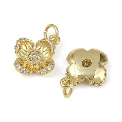 Brass Micro Pave Cubic Zirconia Pendants&nbsp;KK-I358-063G-E