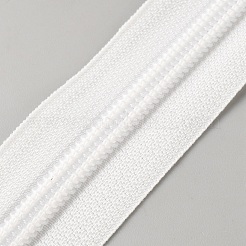 10mナイロンクローズドエンドジッパー  亜鉛合金ジッパースライダー20個付き  ホワイト  31x2.5mm&nbsp;DIY-TAC0020-91B-01