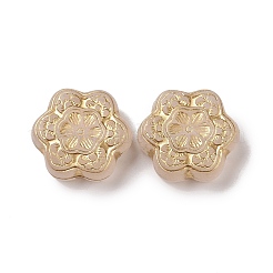 メッキアクリルビーズ  ゴールドライン入り  艶消し  花  モカシン  18x17x7mm  穴：1.4mm  約315個/500g&nbsp;OACR-C013-45
