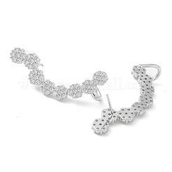 Rack Plating Brass Cubic Zirconia Stud Earrings&nbsp;EJEW-K245-05P
