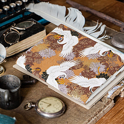 Rectangle with Crane Pattern Cloth Book Covers&nbsp;AJEW-WH0039-46