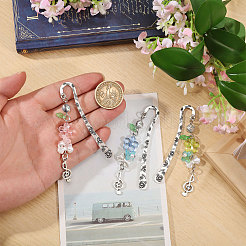 3Pcs 3 Colors Zinc Alloy Hook Bookmarks&nbsp;AJEW-GL0003-53