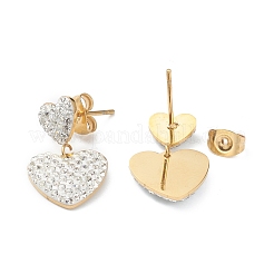 Heart Ion Plating(IP) 304 Stainless Steel Stud Earrings&nbsp;EJEW-P191-02G
