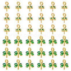 40Pcs 2 Styles Brass Enamel Eye Pin Peg Bails&nbsp;KK-TA0003-44