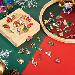 40Pcs 20 Style Christmas Rack Plating Alloy Enamel Pendants&nbsp;ENAM-TA0001-54