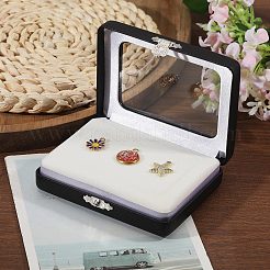 PU Imitation Leather Loose Diamond Storage Boxes with Clear Acrylic Hinged Lid & Beige Velvet Inside&nbsp;AJEW-WH0817-035