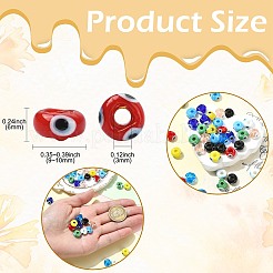 45Pcs 9 Colors Handmade Evil Eye Lampwork Beads&nbsp;LAMP-CJ0003-11