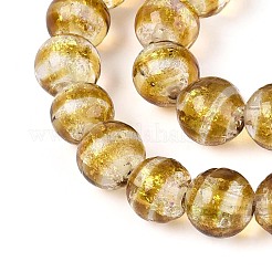 Handmade Foil Glass Beads Strands&nbsp;FOIL-N033-05G
