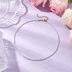 シェルパールビーズキッズネックレス  ホワイト  14.17インチ（36cm）&nbsp;NJEW-JN05048