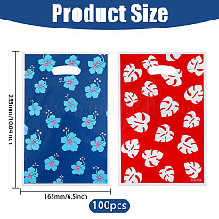 10Pcs Printed Leaf Platic Gift Storage Bags with Die Cut Hole Handles&nbsp;ABAG-WH0048-65