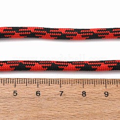 ポリコットン製の編み込みコード（芯入り）  ラウンド  靴ひも用  キーホルダーストラップ  ロープブレスレットの作り方  レッド  5mm  約90~100ヤード/バンドル&nbsp;OCOR-NH0002-01-10