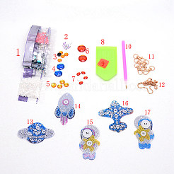 DIY Universe Series Diamond Painting Keychains Kits&nbsp;DIY-WH0259-11