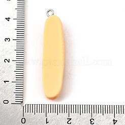樹脂チャーム  模造パン  バゲット  プラチナアイアンループ付き  混合図形  40~42x8.5~9.5x6~8mm  穴：1.8mm&nbsp;FIND-U030-01P