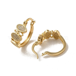 Brass Micro Pave Cubic Zirconia Hoop Earring&nbsp;EJEW-L271-08KCG-03