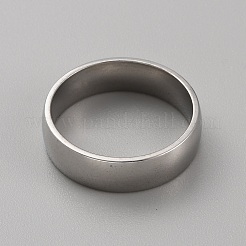 201ステンレススチール製シンプルプレーンバンドリング（男性用、女性用）  ステンレス鋼色  内径：19mm  6mm&nbsp;RJEW-WH0015-01D