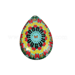 Mosaic Printed Glass Cabochons&nbsp;X-GGLA-N002-18x25-G