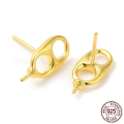 925 Sterling Silver Stud Earring Findings&nbsp;STER-M114-15G