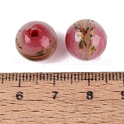 手作りランプワークビーズ  丸い風景  インディアンレッド  11.5~12.5mm  穴：1.2~2mm&nbsp;LAMP-T023-02B-03