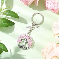 Flat Round with Tree of Life Alloy Keychains&nbsp;KEYC-MZ00039-03