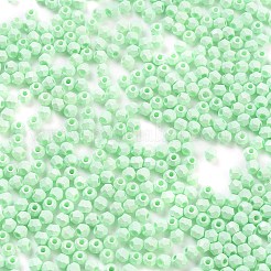 焼付塗装ガラスシードビーズ  双円錐形  アクアマリン  4.5x3.5mm  穴：1.4mm  約5625個/ポンド&nbsp;SEED-A032-02R
