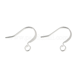 真鍮のピアスフック  鉛フリー＆カドミウムフリー＆ニッケルフリー  フラットイヤーワイヤー  銀  14mm  穴：2mm  ピン：1mm&nbsp;KK-H258-06G-S