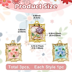 3Pcs 3 Styles Alloy Enamel Pendants&nbsp;FIND-YW0011-05