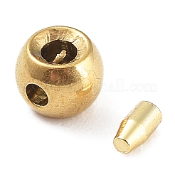 304ステンレススチールボールチープ  ラウンド  ゴールドカラー  3.5x2.5mm  穴：1mm  内径：1.2mm&nbsp;X-STAS-K268-01B-G
