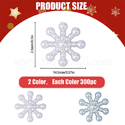 600Pcs 2 Colors ABS Plastic Imitation Pearl Cabochons&nbsp;KY-FH0001-27