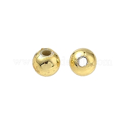 メッキアクリルビーズ  ラウンド  ゴールドカラー  直径約4mm  穴：1mm  約1400個/50g&nbsp;X-PL681-2