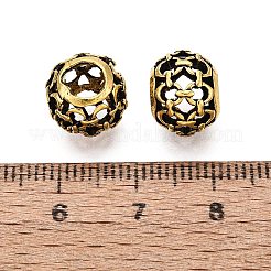 チベット風合金ヨーロピアンビーズ  大穴ビーズ  結び目のある中空のロンデル  アンティーク黄金  11x9mm  穴：4.5~5mm&nbsp;FIND-Q121-15AG