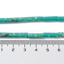 合成インペリアルジャスパー染めビーズ連売り  コラム  ターコイズ  4~4.5x13~14mm  穴：1.2mm  約27~29個/連  14.72''~14.96''（37.4~38センチメートル）&nbsp;G-D077-B01-04