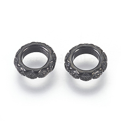 304ステンレススチールビーズ  大穴ビーズ  リング  ガンメタ色  8.5x2.5mm  穴：5mm&nbsp;LS-STAS-E446-11B