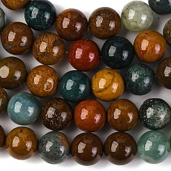天然石オーシャンジャスパービーズ連売り  ラウンド  8mm  穴：1.2mm  約46個/連  15.35インチ（39cm）&nbsp;G-F668-26-8mm