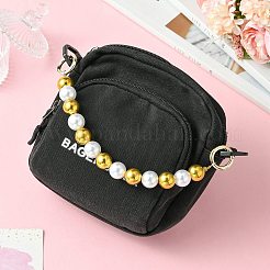 Plastic Imitation Pearl Bead Bag Extension Chains&nbsp;FIND-CJ00004