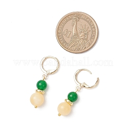 6 Pairs Natural & Dyed Malaysia Jade Hoop Earrings&nbsp;EJEW-JE06504