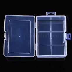 長方形のプラスチックビーズ収納ボックス  ビーズ用のジュエリーケース  小物  透明  16.5x12x6cm&nbsp;X-CON-YW0001-32