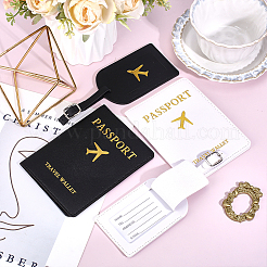 8Pcs 2 Colors PU Leather Luggage Tag and Passport Cover Sets&nbsp;AJEW-GO0002-74