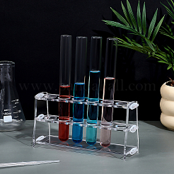 6穴アクリル試験チューブホルダー  膝用備品  長方形  透明  183x50.5x90.5mm  内径：21mm&nbsp;DIY-WH0622-307