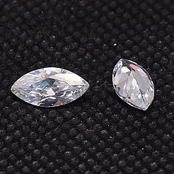 クリアグレードA ホースアイキュービックジルコニア ポインテッドバックカボション  多面カット  4x2x1.4mm&nbsp;X-ZIRC-M003-4x2mm-007