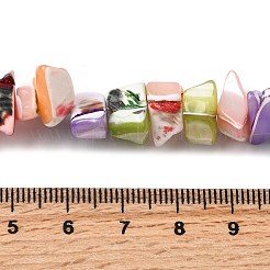 天然トロチッドシェル/トロカスシェルビーズ連売り  染め  ナゲット  ミックスカラー  5~22x7~15x3~8mm  穴：1.2mm  約65~70個/連  14.69~15.35''（37.3~39センチメートル）&nbsp;SHEL-B003-02L
