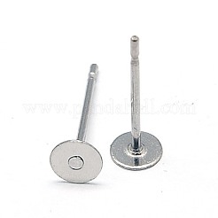 変色しない304ステンレススチールスタッドピアス金具  ステンレス鋼色  12x4mm&nbsp;X-STAS-E025-6