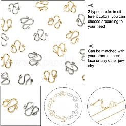 50Pcs 2 Colors 304 Stainless Steel Hook Clasps&nbsp;STAS-CJ0002-12